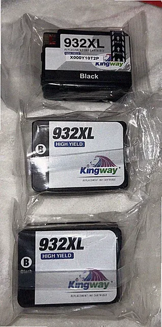 Kingway 932XL Black Ink Cartridge 3 packs for HP Officejet New Sealed
