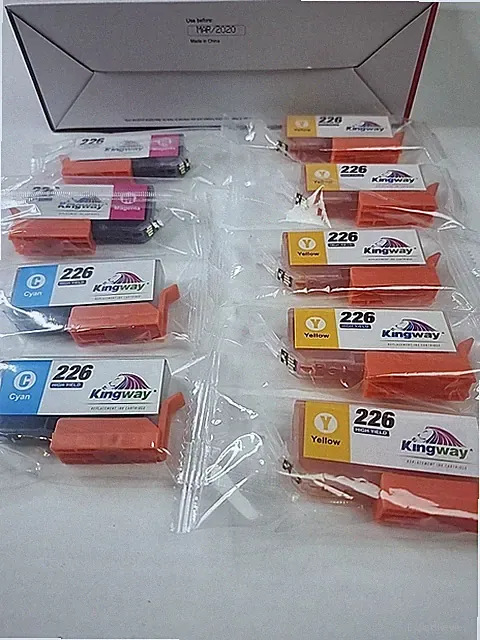 Kingway Ink Cartridge 226, 2020 Exp Date Lot 5 Yellow 2 Cyan 2 Magenta