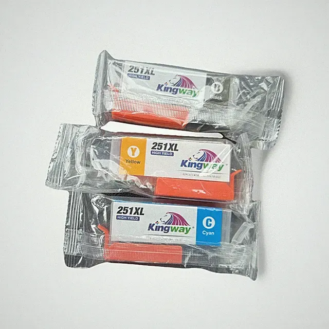 Kingway Ink Cartridge 251XL High Yield Replacement Ink Black, Cyan, Yellow New