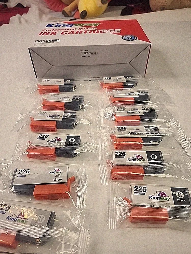 Kingway Ink Cartridge Lot 10 Black 2 Grey Experation Date 2020