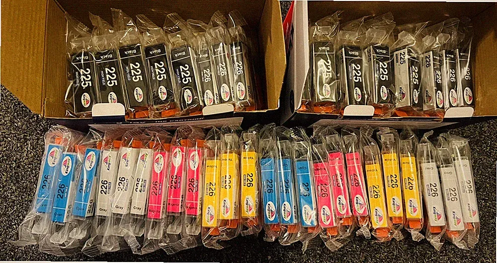 Lot of 40 Kingway Compatible Ink Cartridges 225/226 Black Gray Cyan Magent Yello